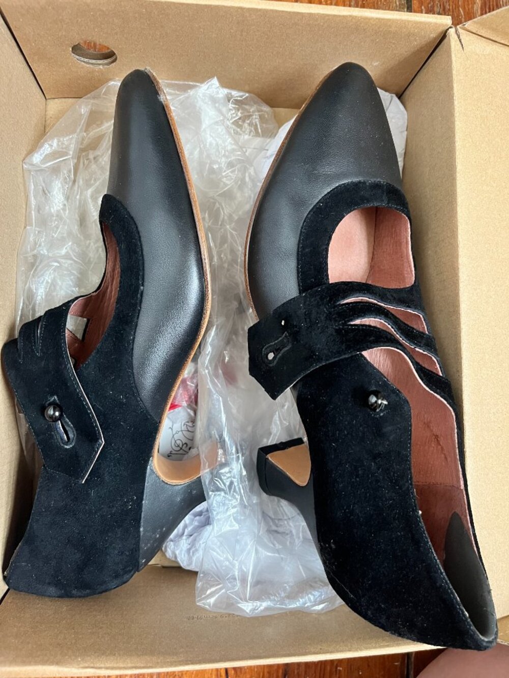 American Duchess Mae Edwardian Repro Shoes Black Size 9.5 Gorgeous - Picture 5 of 5